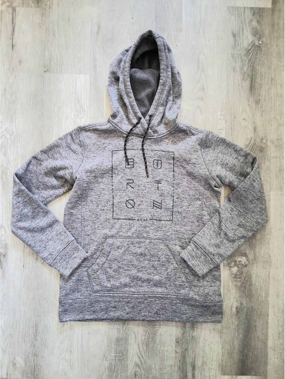 Burton Woman's Medium Gray/Black Long Sleeve Hoodie Logo Graphic Hooded Sweater